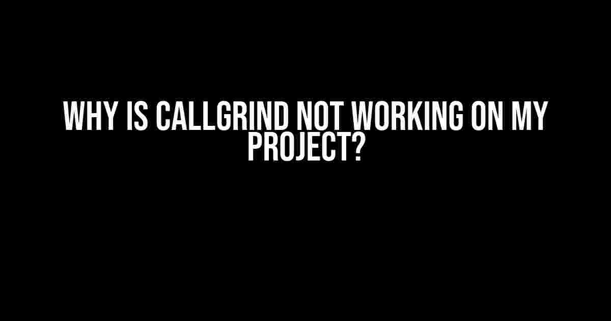 Why is Callgrind not working on my project?